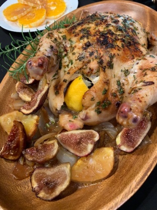 Roasted Chicken with Fresh Figs & Onions